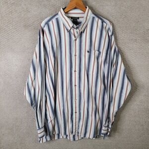 Knights Sportswear Shirt Mens 2XLT Multicolor Striped Button Down Cotton Casual